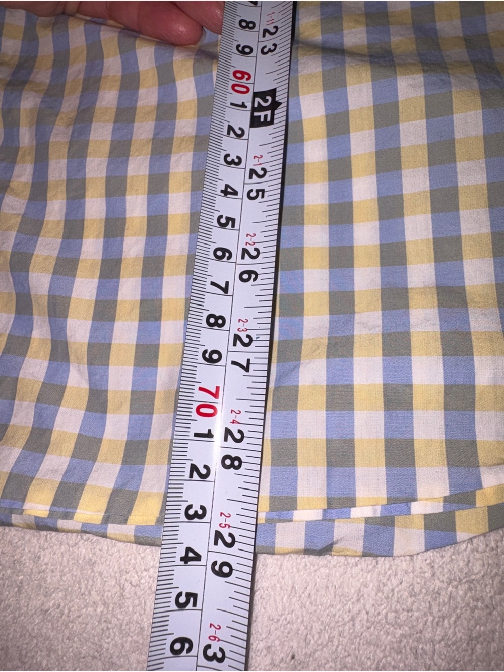 Lacoste Mens Button-Down Gingham Shirt in White and Light Green - Picture 6 of 7